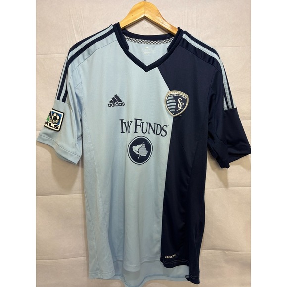 adidas Other - Sporting Kansas City 2013 MLS Adidas Soccer Jersey Climacool Two Tone Blue Large